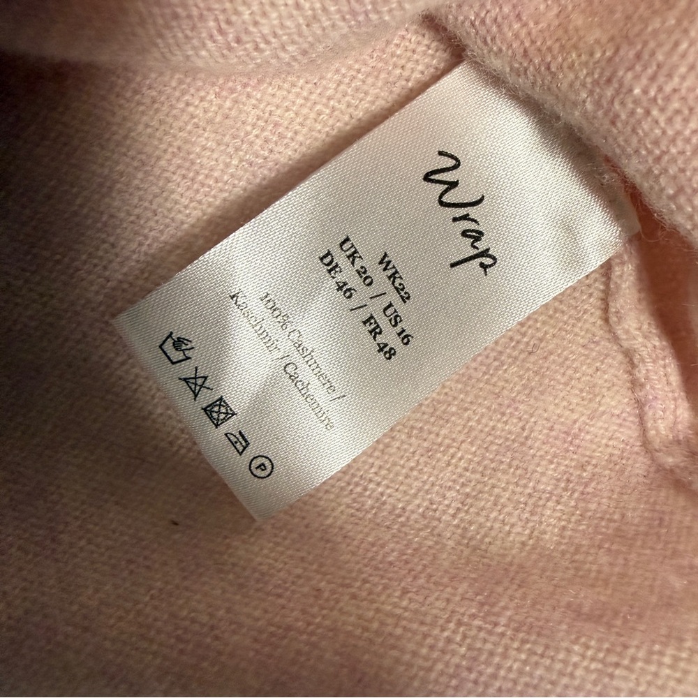 Wrap London Pink Cashmere Sweater US size 16 - Picture 3 of 7
